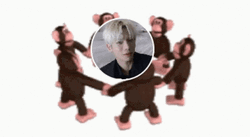 Monkey Circle White Hair Taehyun GIF