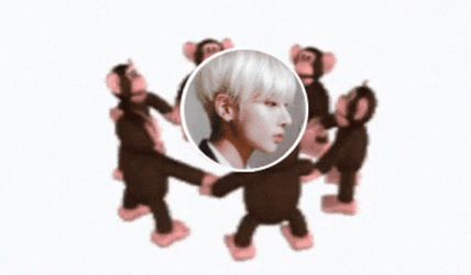 Monkey Circle White Hair Taehyun Serious GIF