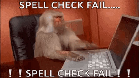 Monkey Computer Spell Check Fail GIF