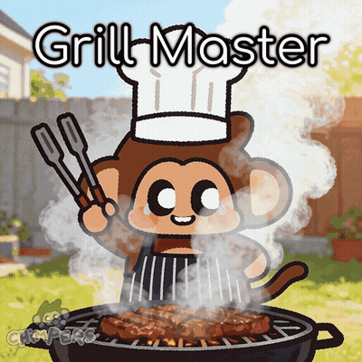 Monkey Cooking On Grill Grill Master GIF