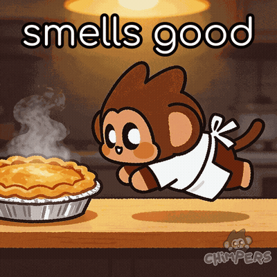 Monkey Cooking Pie Smells Good GIF