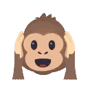 Monkey Covering Ears Sticker