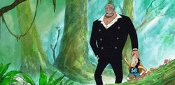 Monkey D. Garp Carrying Luffy GIF