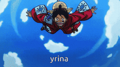 Monkey D Luffy Flying With Yrina Behind Him GIF