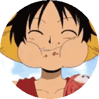 Monkey D Luffy From One Piece Is Smiling With His Mouth Open Sticker