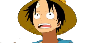 Monkey D Luffy From One Piece Is Wearing A Straw Hat And A Blue Shirt Sticker
