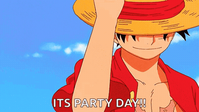 Monkey D Luffy From One Piece Says It 'S Party Day ! GIF