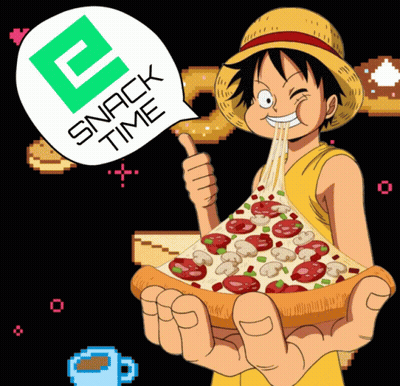 Monkey D Luffy Is Holding A Slice Of Pizza And Giving A Thumbs Up Sign GIF