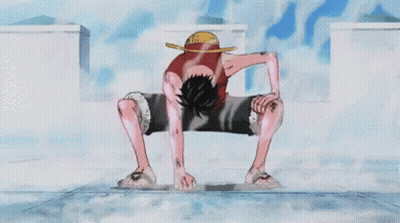Monkey D Luffy Kneeling Down GIF
