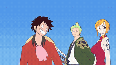 Monkey D Luffy Roronoa Zoro and Nami Standing Together