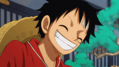 Monkey D Luffy Smiling With Eyes Closed GIF
