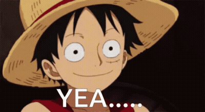 Monkey D Luffy Smiling With Yea Behind Him GIF