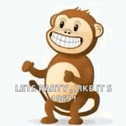 Monkey Dancing Let's Party Like It's 1969 GIF