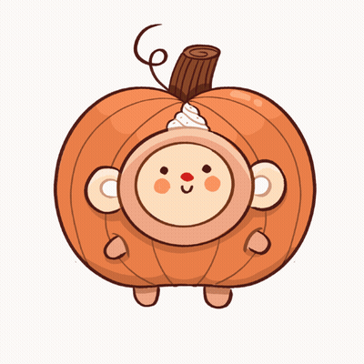 Monkey Dressed In Pumpkin GIF
