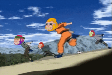 Monkey Faces Naruto Running Meme GIF