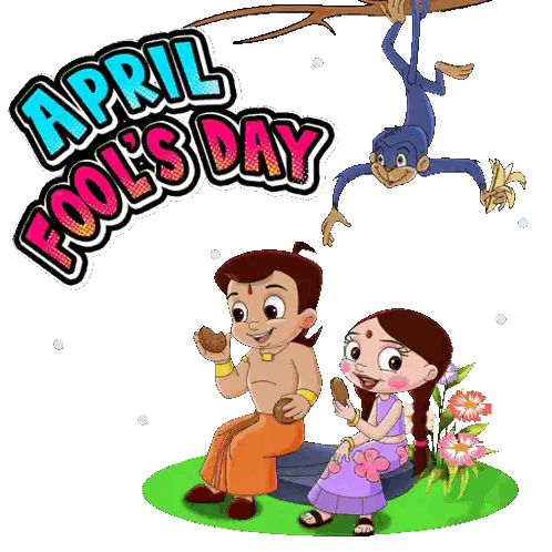 Monkey Hanging From Tree April Fools Sticker