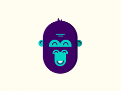 Monkey Head Sliced Spinning GIF