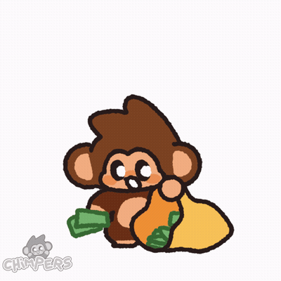 Monkey Holding Bag Of Money Chimpers GIF