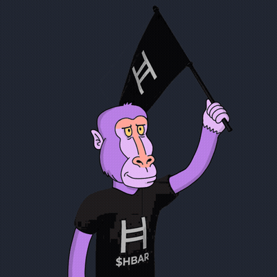 Monkey Holding Black Flag With Letter H GIF