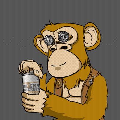 Monkey Holding Can Of Nicky Nickels GIF