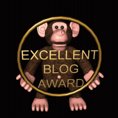 Monkey Holding Gold Ring Saying Excellent Blog Award GIF