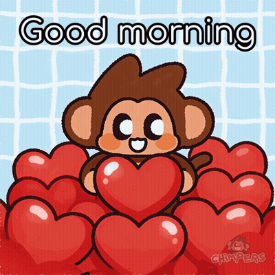 Monkey Holding Heart Good Morning GIF
