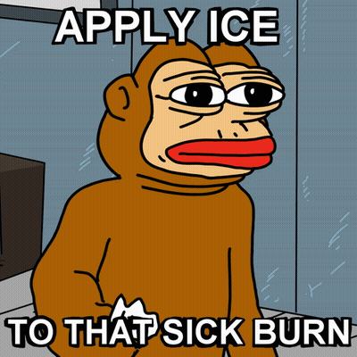 Monkey Holding Ice Cubes Apply Ice To Sick Burn GIF