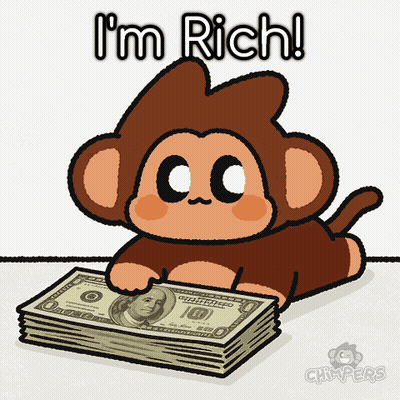 Monkey Holding Money I M Rich GIF