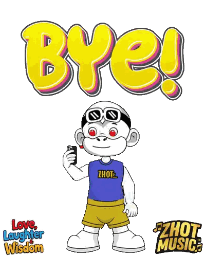 Monkey Holding Phone Saying Bye Sticker