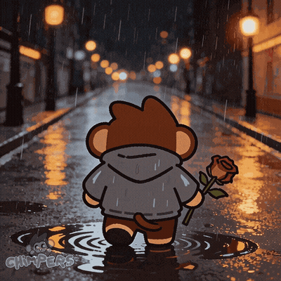 Monkey Holding Rose With Chimpers GIF