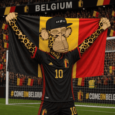Monkey In Belgium Jersey Holding Flag GIF