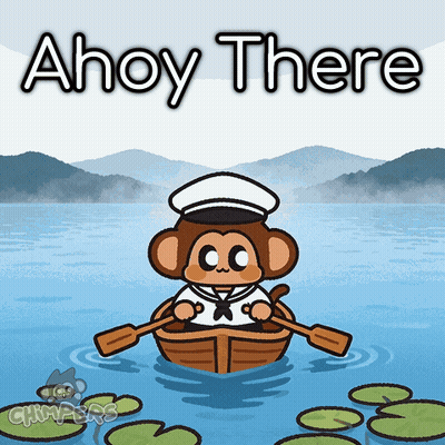 Monkey In Boat Saying Ahoy There GIF