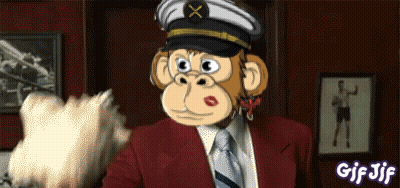 Monkey In Captain's Hat And Tie GIF