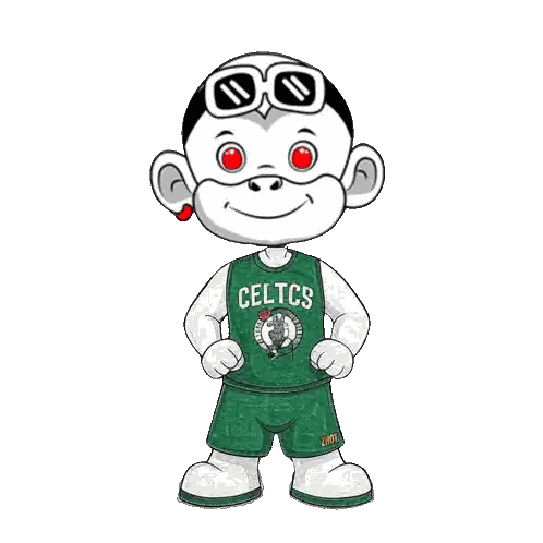 Monkey In Celtics Jersey Sticker