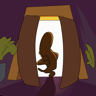 Monkey In Doorway GIF