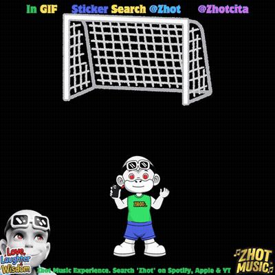 Monkey In Front Of Soccer Goal GIF