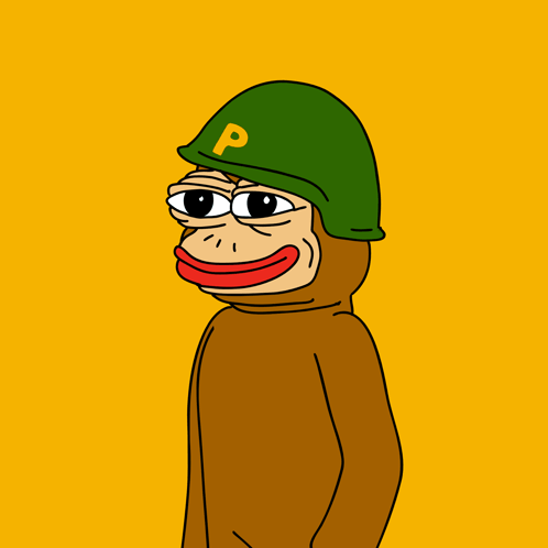 Monkey in Green Helmet Saluting