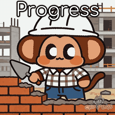 Monkey In Hard Hat Holding Trowel GIF