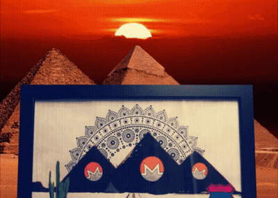 Monkey In Hat And Sunglasses Riding Camel At Pyramid GIF