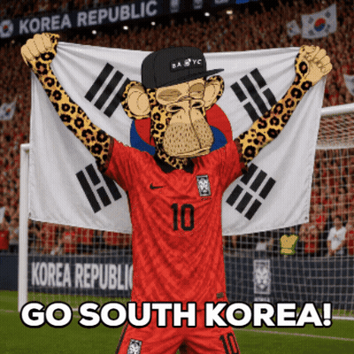 Monkey In Korea Republic Jersey Holding Korean Flag GIF