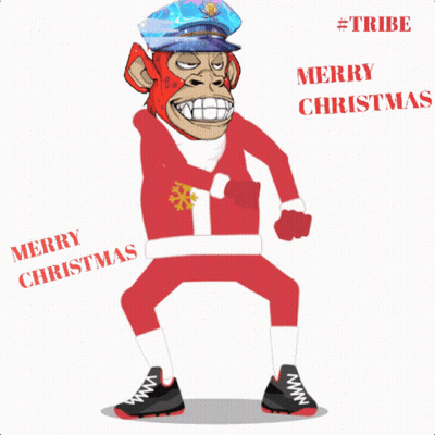 Monkey In Santa Suit Says Merry Christmas GIF
