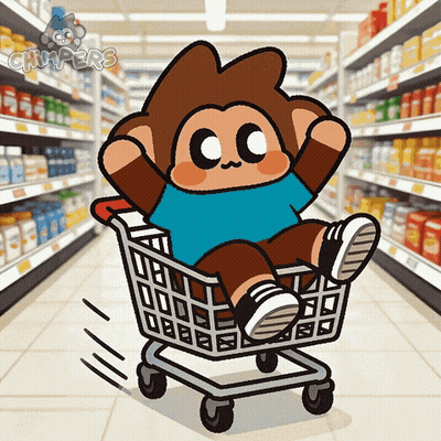 Monkey In Shopping Cart Saying Campers GIF