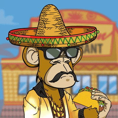 Monkey In Sombrero And Sunglasses Holding Taco GIF