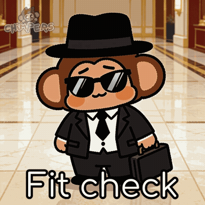 Monkey In Suit Holding Briefcase Says Fit Check GIF