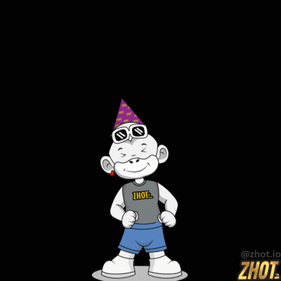 Monkey In Sunglasses And Party Hat GIF