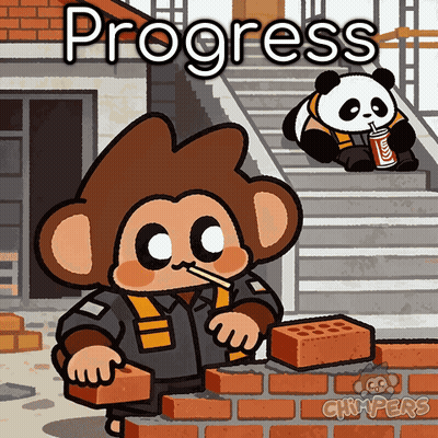 Monkey Laying Bricks And Panda Drinking Coke GIF
