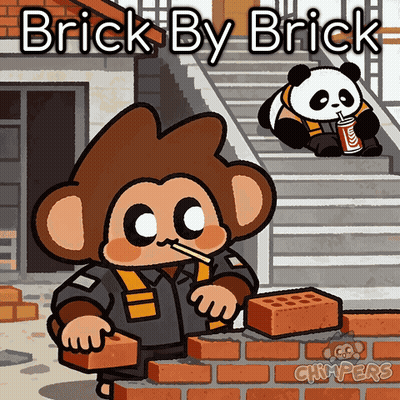 Monkey Laying Bricks Brick By Brick GIF