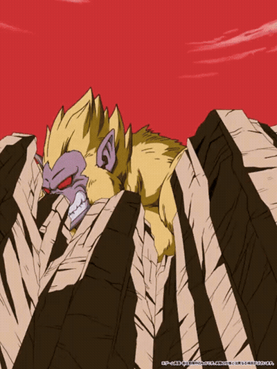 Monkey Laying On Rock Red Background GIF