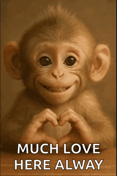 Monkey Making Heart Says Much Love Here Alway GIF