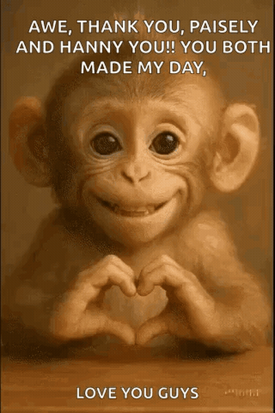 Monkey Making Heart Shape With Hands GIF